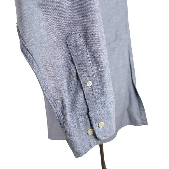 Vintage Botany 500 Men's L 16-16.5 Chambray Button Down Single Needle Tailoring - Picture 5 of 13